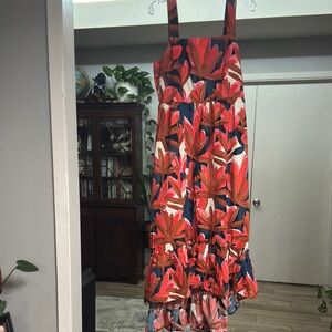 Who What Wear Red and Blue Floral Dress